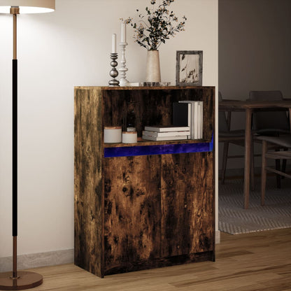 Sideboard mit LED Räuchereiche 72x34x100 cm Holzwerkstoff