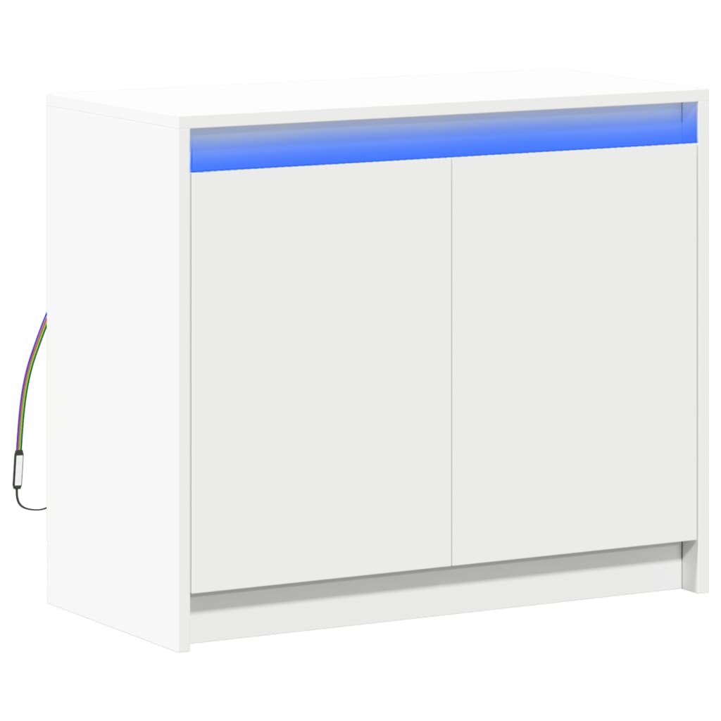 Weiß Sideboard 72x34x61 cm  LED-Sideboard