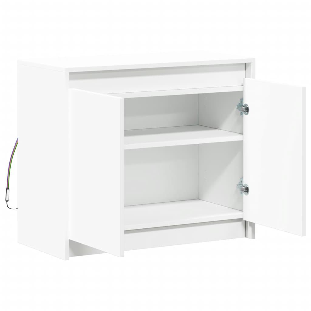 Weiß Sideboard 72x34x61 cm  LED-Sideboard