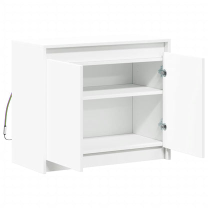 Weiß Sideboard 72x34x61 cm  LED-Sideboard