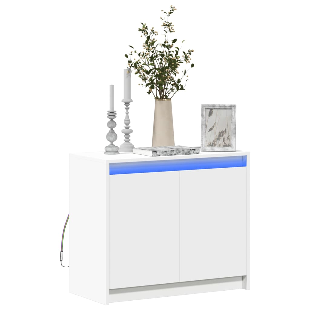 Weiß Sideboard 72x34x61 cm  LED-Sideboard