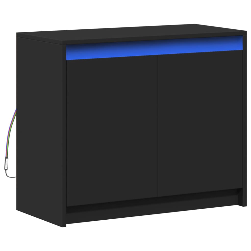 LED-Sideboard Schwarz 72x34x61 cm Holzwerkstoff