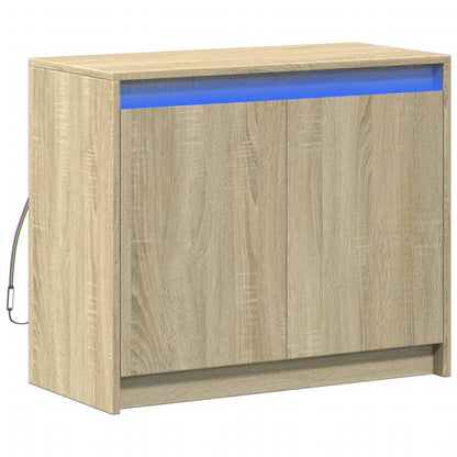 LED-Sideboard Sonoma-Eiche 72x34x61 cm Holzwerkstoff