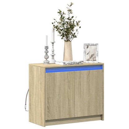 LED-Sideboard Sonoma-Eiche 72x34x61 cm Holzwerkstoff