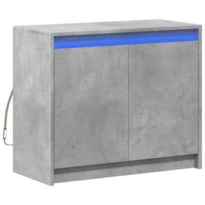 LED-Sideboard Betongrau 72x34x61 cm Holzwerkstoff