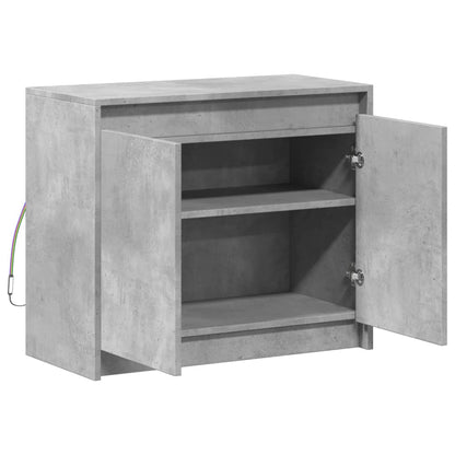 LED-Sideboard Betongrau 72x34x61 cm Holzwerkstoff