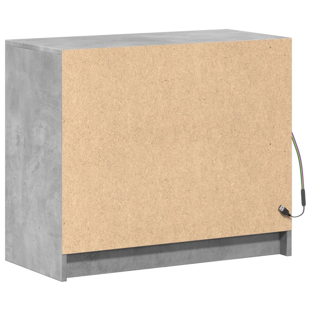 LED-Sideboard Betongrau 72x34x61 cm Holzwerkstoff