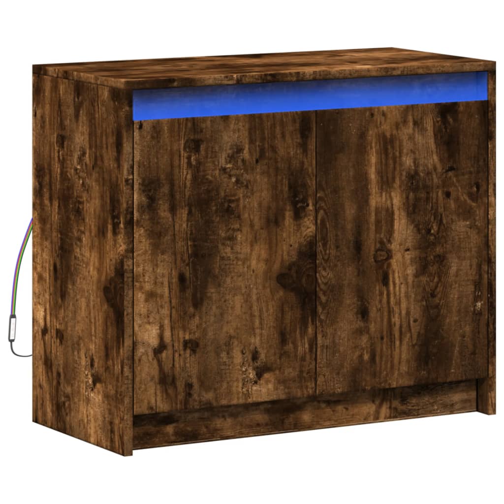 LED-Sideboard Räuchereiche 72x34x61 cm Holzwerkstoff