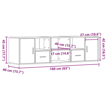 Eckregal Grau Sonoma 160x40x45 cm Holzwerkstoff