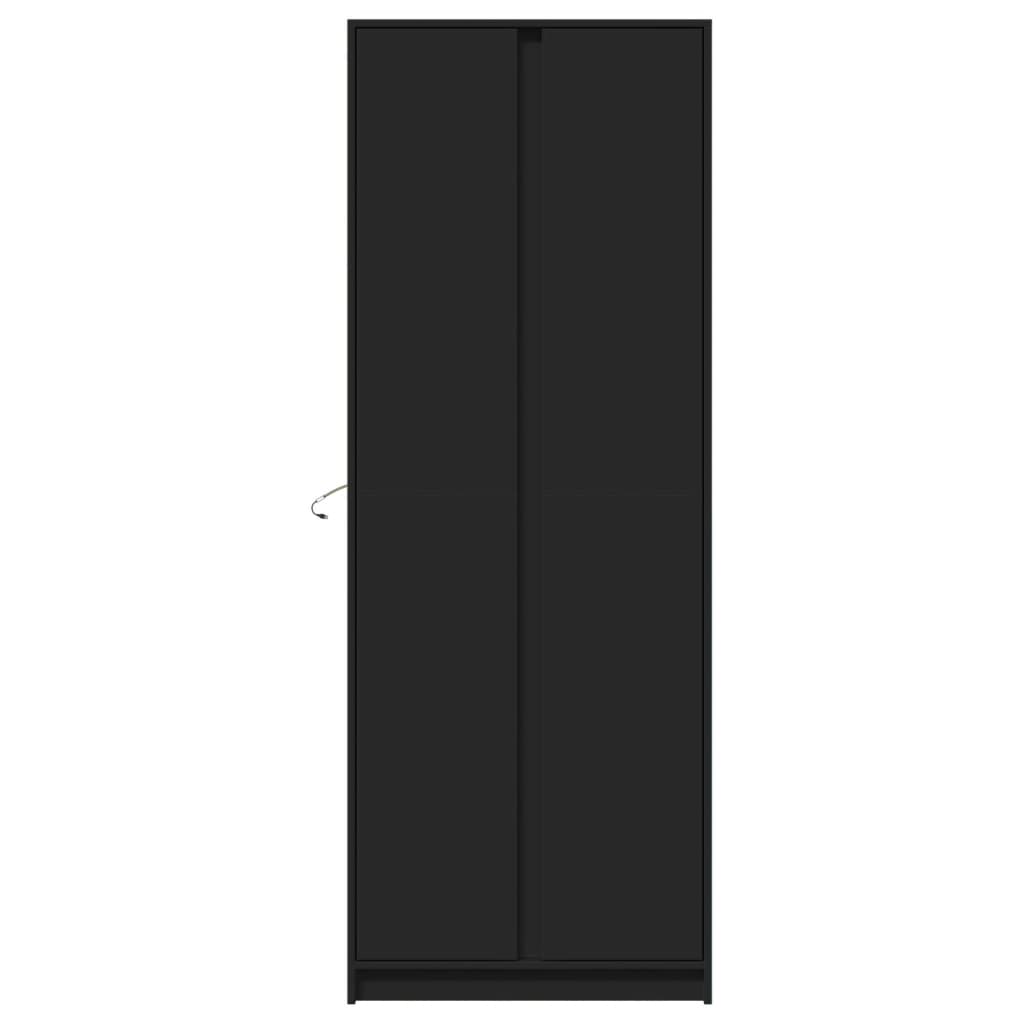 Highboard mit LED-Beleuchtung Schwarz 74x32,5x200 cm