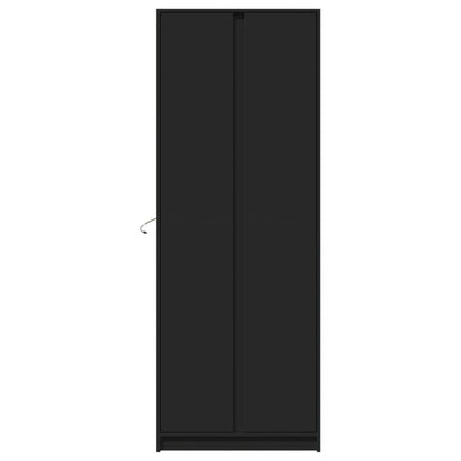 Highboard mit LED-Beleuchtung Schwarz 74x32,5x200 cm