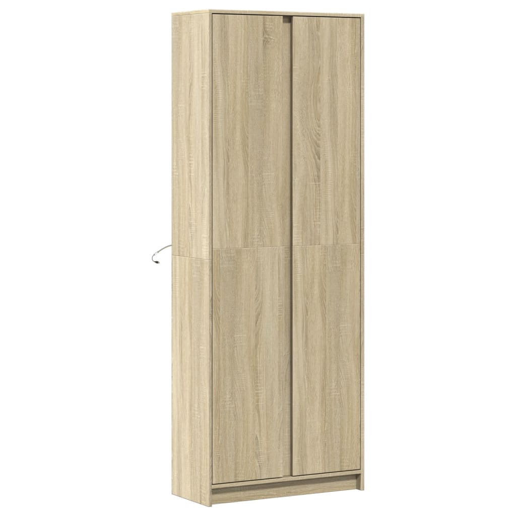 Highboard mit LED-Beleuchtung Sonoma-Eiche 74x32,5x200 cm