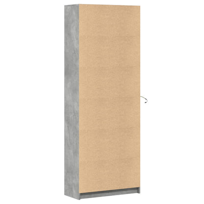 Highboard mit LED-Beleuchtung Grau 74x32,5x200 cm Holzwerkstoff