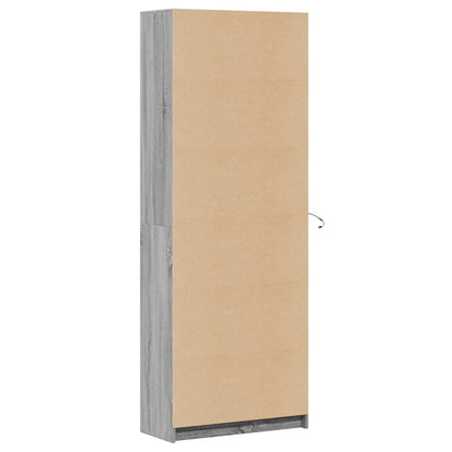 Highboard mit LED-Beleuchtung Grau Sonoma 74x32,5x200 cm