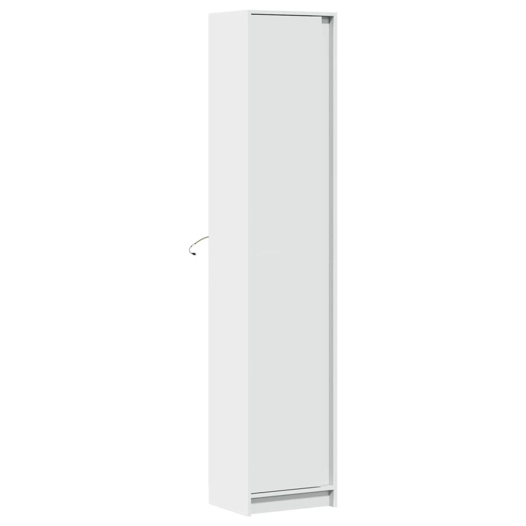 Highboard mit LED-Beleuchtung Weiß 41,5x32,5x200 cm