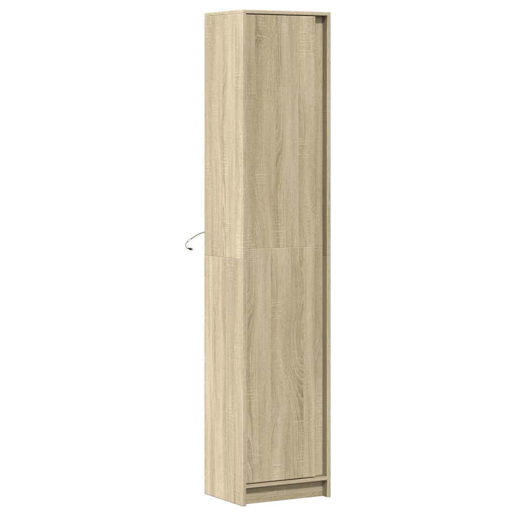 Highboard mit LED-Beleuchtung Sonoma-Eiche 41,5x32,5x200 cm