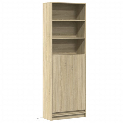 Highboard mit LED-Beleuchtung Sonoma-Eiche 69x32,5x200 cm