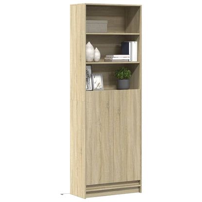 Highboard mit LED-Beleuchtung Sonoma-Eiche 69x32,5x200 cm