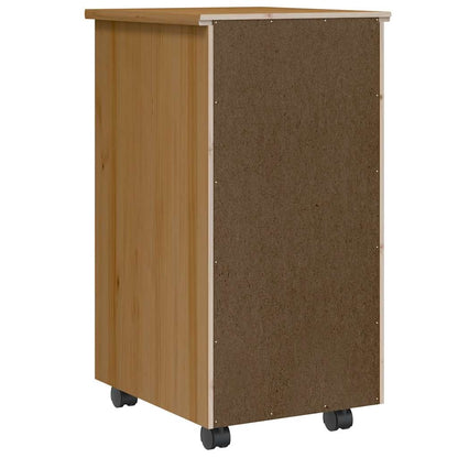 Rollschrank mit Schubladen MOSS Honigbraun Massivholz Kiefer