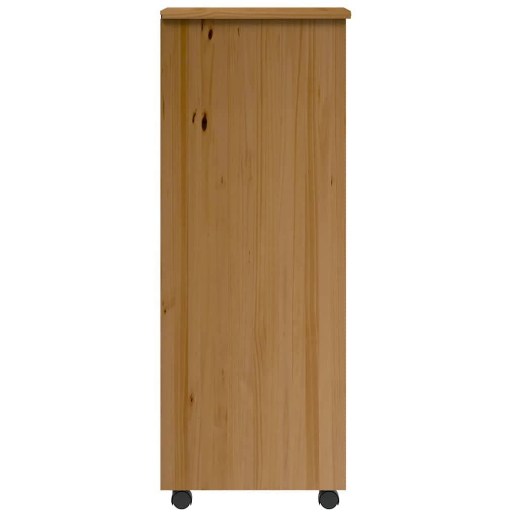 Rollschrank mit Schubladen MOSS Honigbraun Massivholz Kiefer