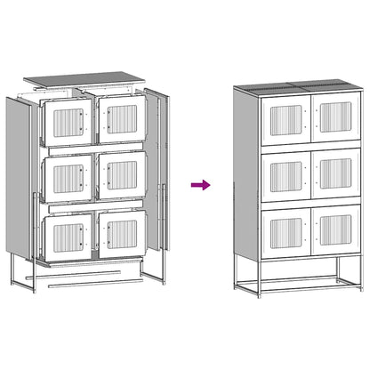 Highboard Rosa 68x39x123 cm Stahl