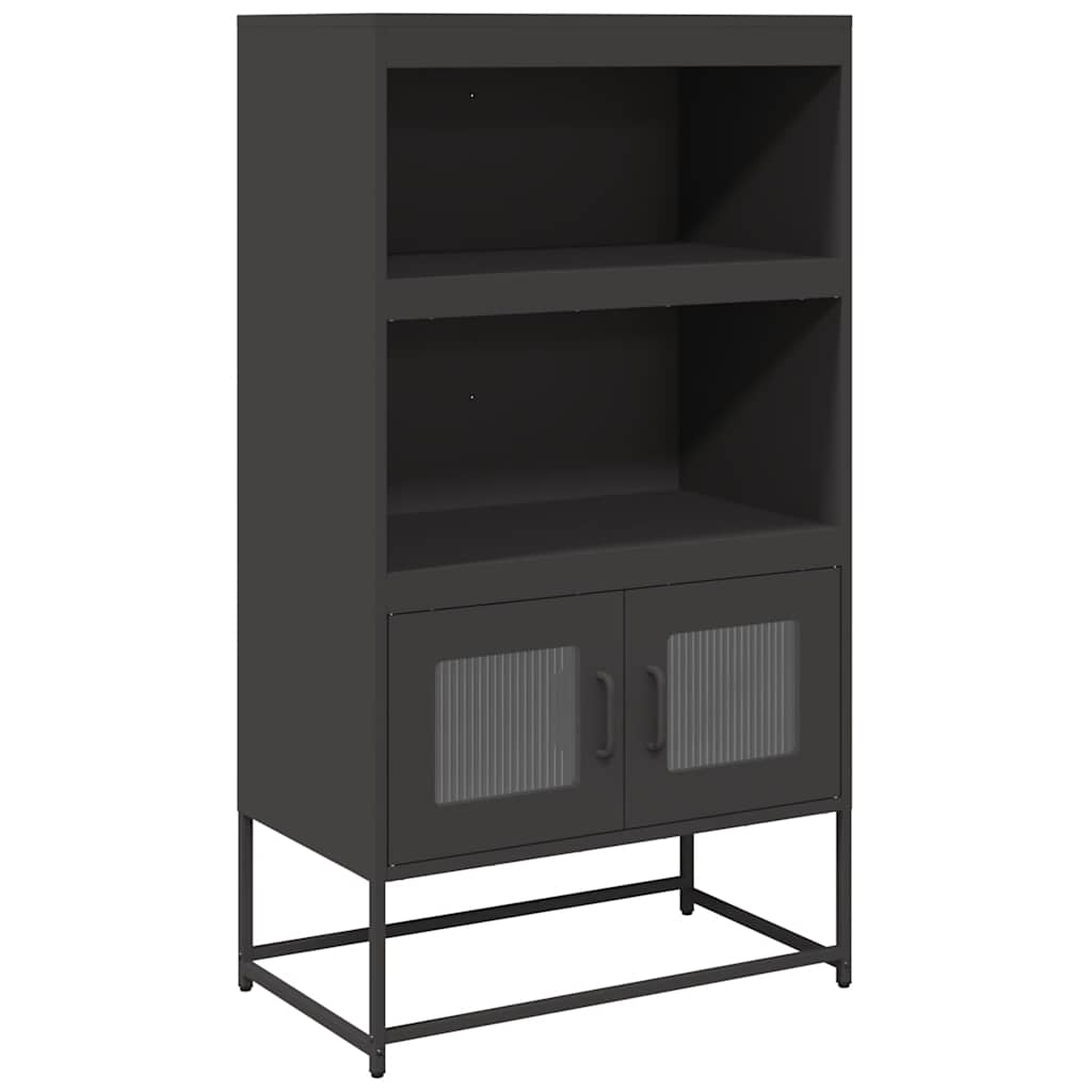 Highboard Schwarz 68x39x123 cm Stahl