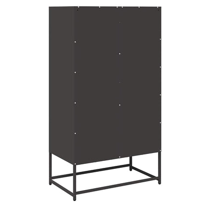 Highboard Schwarz 68x39x123 cm Stahl