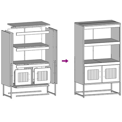 Highboard Rosa 68x39x123 cm Stahl