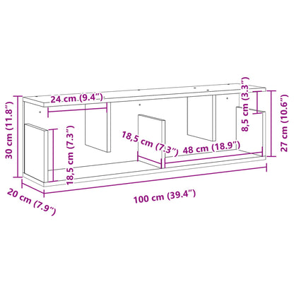 Wandschrank 100x20x30 cm Weiß Holzwerkstoff