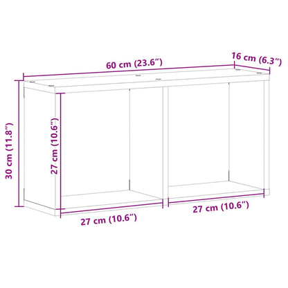 Wandschrank 60x16x30 cm Grau Sonoma Holzwerkstoff