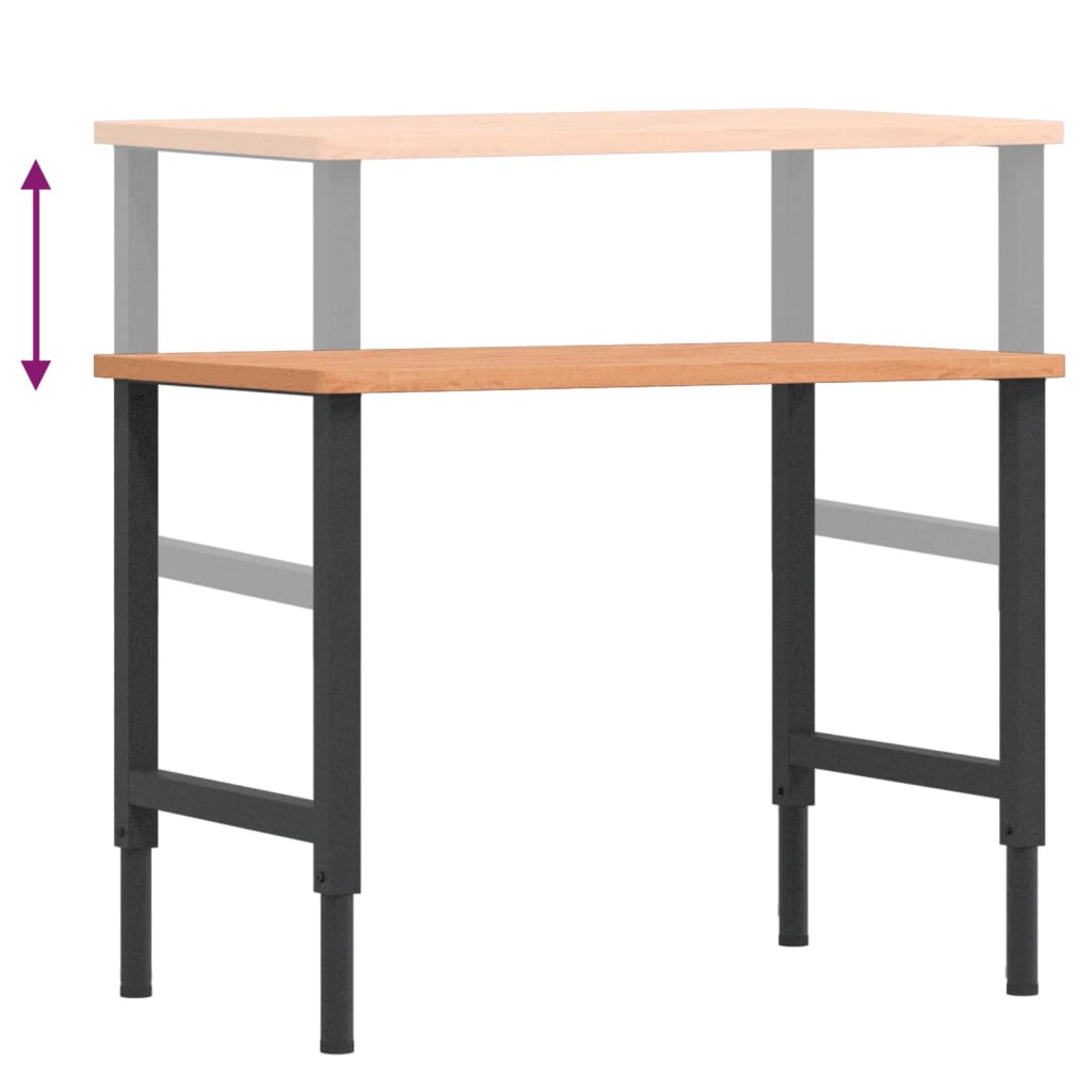 Werkbank 100x60x(71,5-98) cm Massivholz Buche Rechteckig