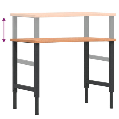 Werkbank 100x(55-60)x(71,5-98) cm Massivholz Buche