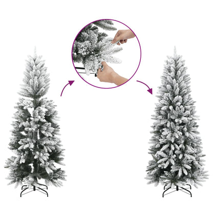 Künstlicher Weihnachtsbaum Schlank mit Schnee 210 cm PVC & PE