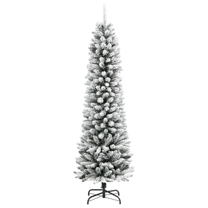 Künstlicher Weihnachtsbaum Schlank mit Schnee 240 cm PVC & PE