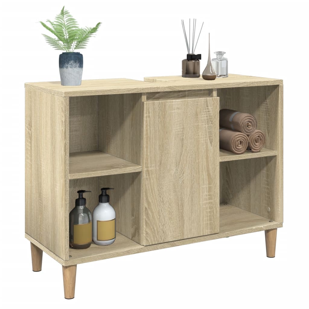 Badschrank Sonoma-Eiche 80x33x60 cm Holzwerkstoff