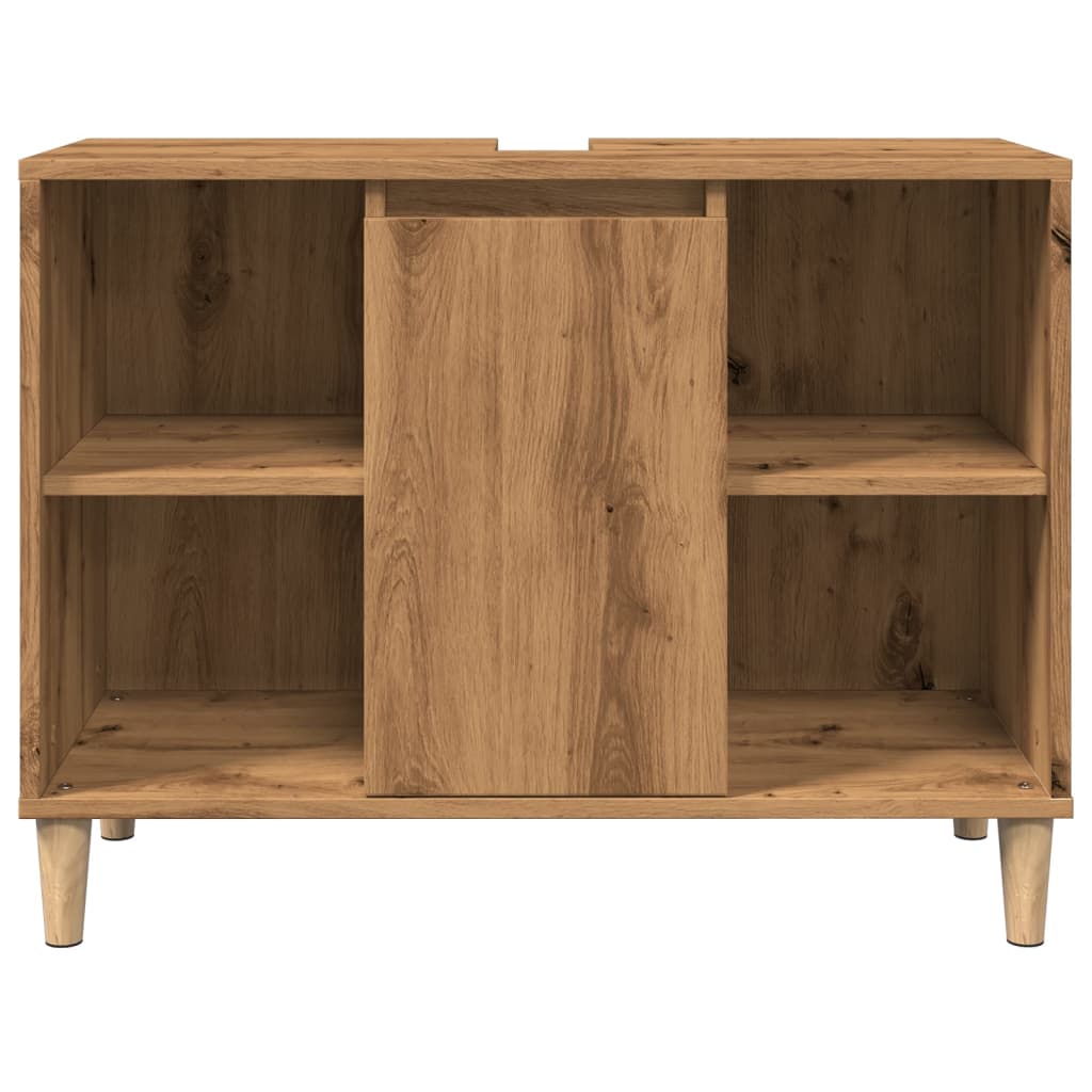 Badschrank Braun Artisan-Eiche 80x33x60 cm Holzwerkstoff