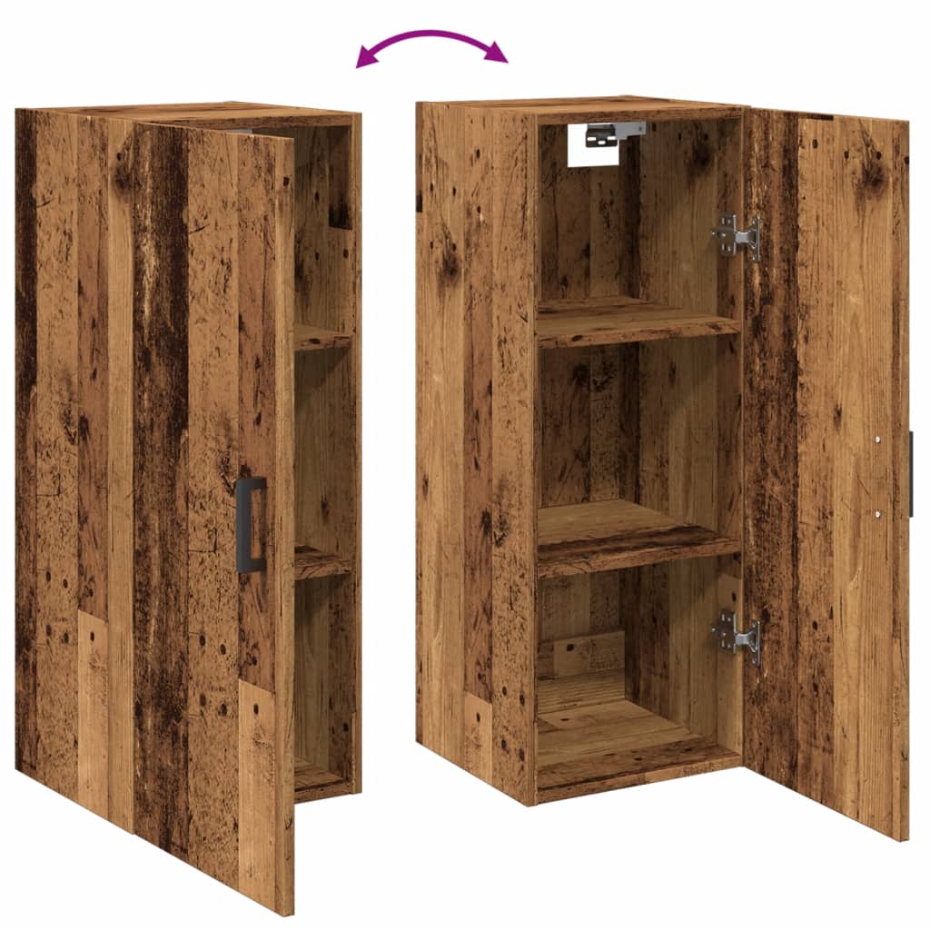 Wandschrank Altholz-Optik 34,5x34x90 cm Holzwerkstoff