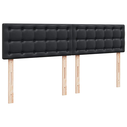 Ottoman-Bett mit Matratzen & LEDs Schwarz 160x200 cm Kunstleder