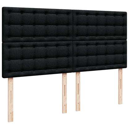 Bett mit Matratze & LEDs Schwarz 160x200 cm Stoff