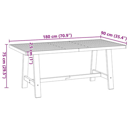 Esstisch NOAIN A-Form-Beine 180x90x75 cm Massivholz Kiefer