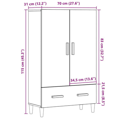 Highboard Artisan-Eiche 70x31x115 cm Holzwerkstoff