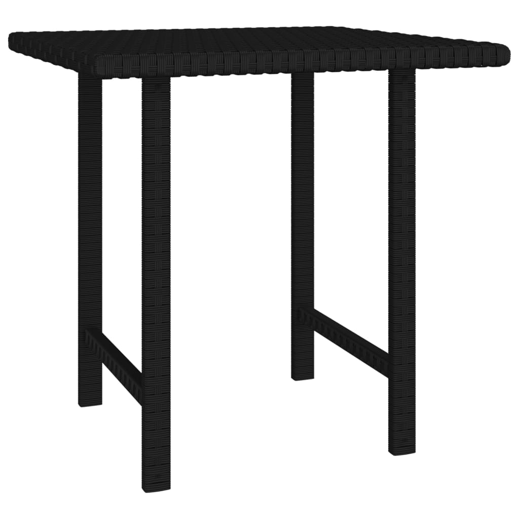 Garten-Bistrotische 3 Stk. Schwarz Poly Rattan