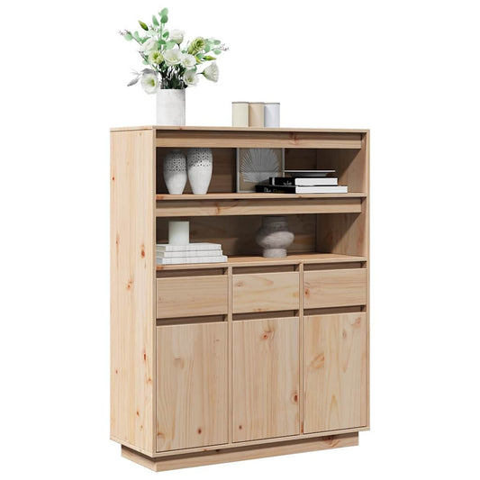 Highboard 89x34x116,5 cm Massivholz Kiefer